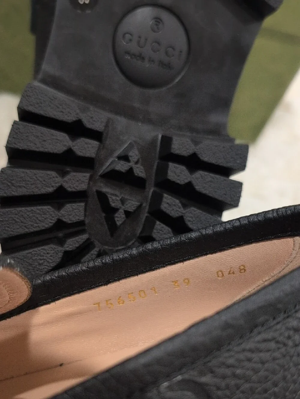 Gucci black leather